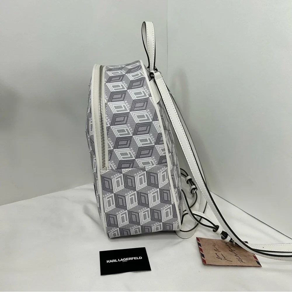 Karl Lagerfeld Paris‎ White/Grey Adele Backpack Women’s